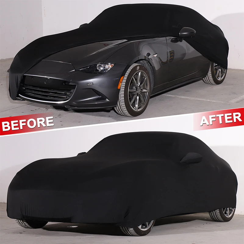 

For Mazda MX-5 Miata 2016+ Black Car Cover Dustproof Snowproof UV Cover Car Exterior Modification Protection Accessories