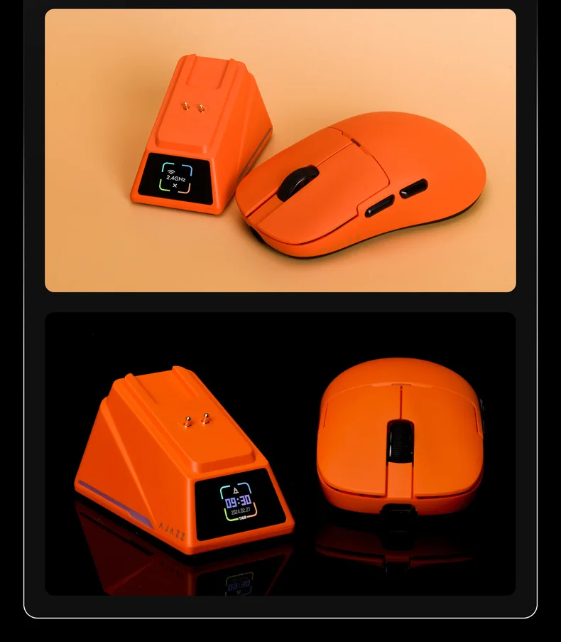 Imagem -04 - Ajazz Wireless Gaming Mouse Leve com Doca de Carregamento Mouses Gamer de Baixa Latência Modo 8k Paw3950 Aj159apex