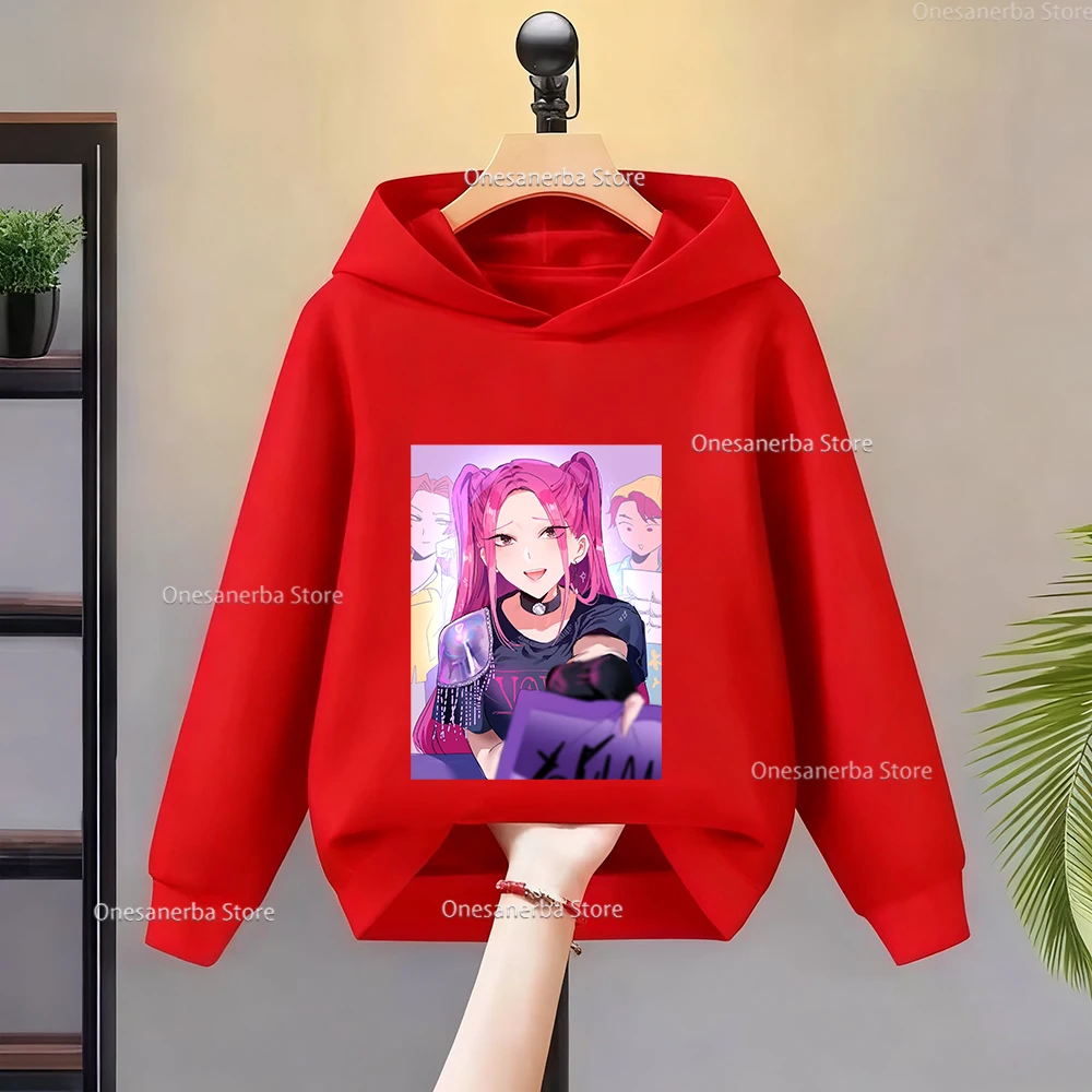 Children's Hoodies Y2K KPop Demon Hunter Cute Print Boys and Girls Fashionable Casual Fleece Hooded Kid Sweatshirt Autumn Winter