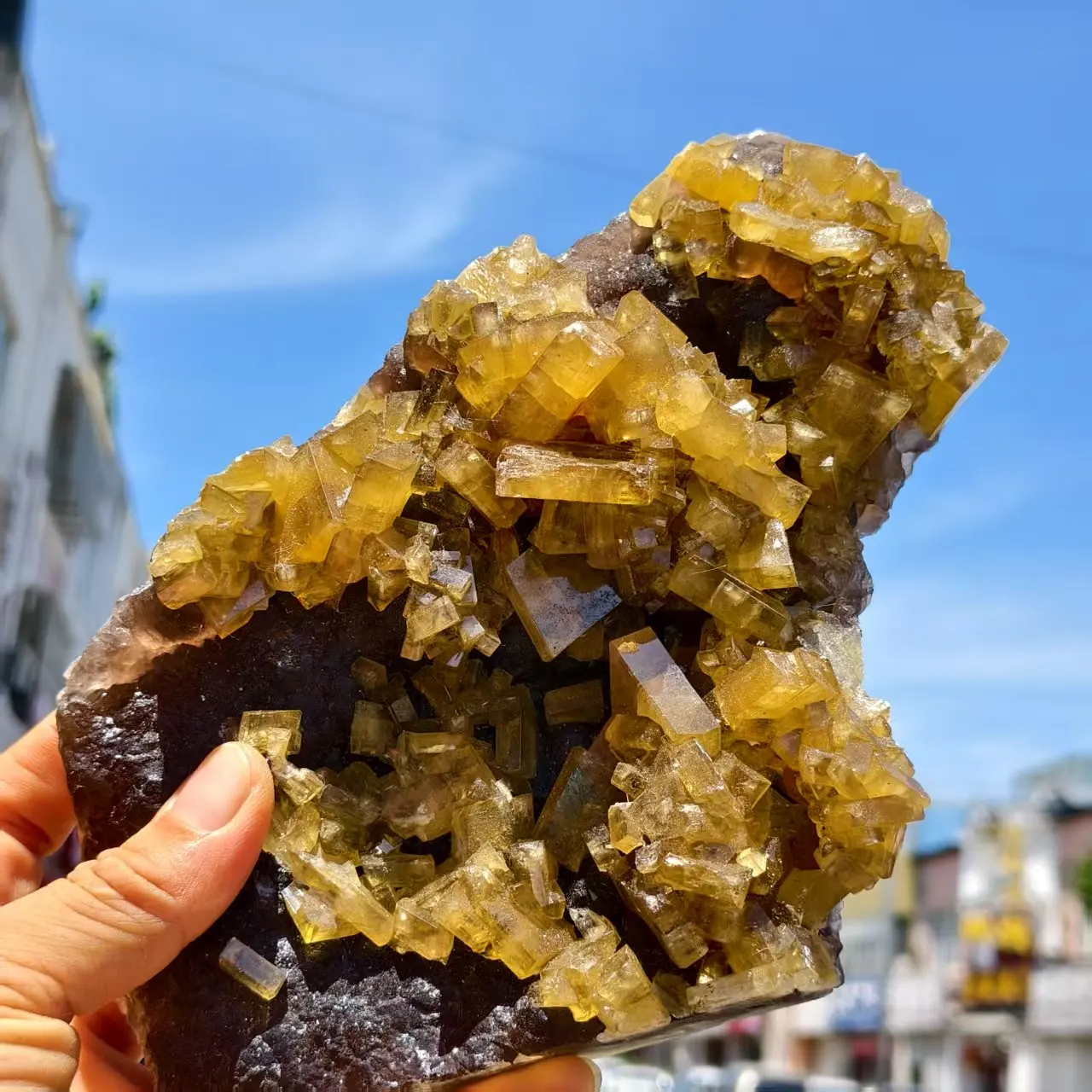 Natural Formed!  Golden Yellow Barite, Quartz Crystal Yellow Mineral Cluster, Mineral, Spiritual Energy, Healing, Fine, Collecti