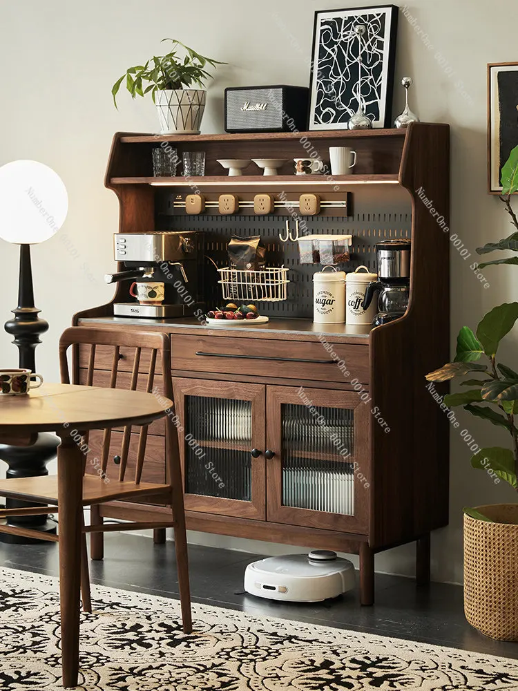 

Полувысокий обеденный боковой шкаф из черного ореха, низкий шкаф, боковой шкаф из массива дерева, вертикальный шкаф