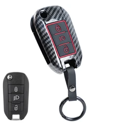 Carbon Car Key Cover Case Shell Remote Smart Key Fob For Peugeot 208 2008 308 3008 508 408 307 4008 for Citroen C3 C4 C5 C6 C8