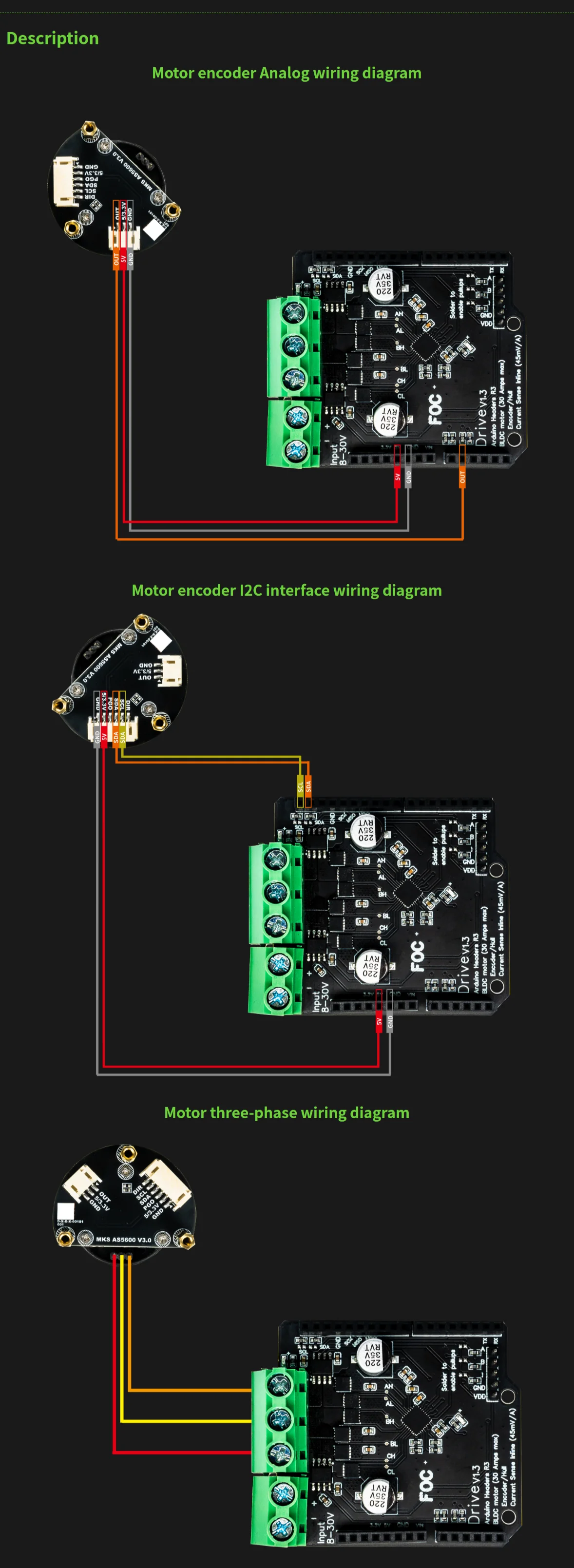 Makerbase SimpleFOC Shield V2.0.4 FOC BLDC Motor Controller Board Arduino Servo – Detail 13