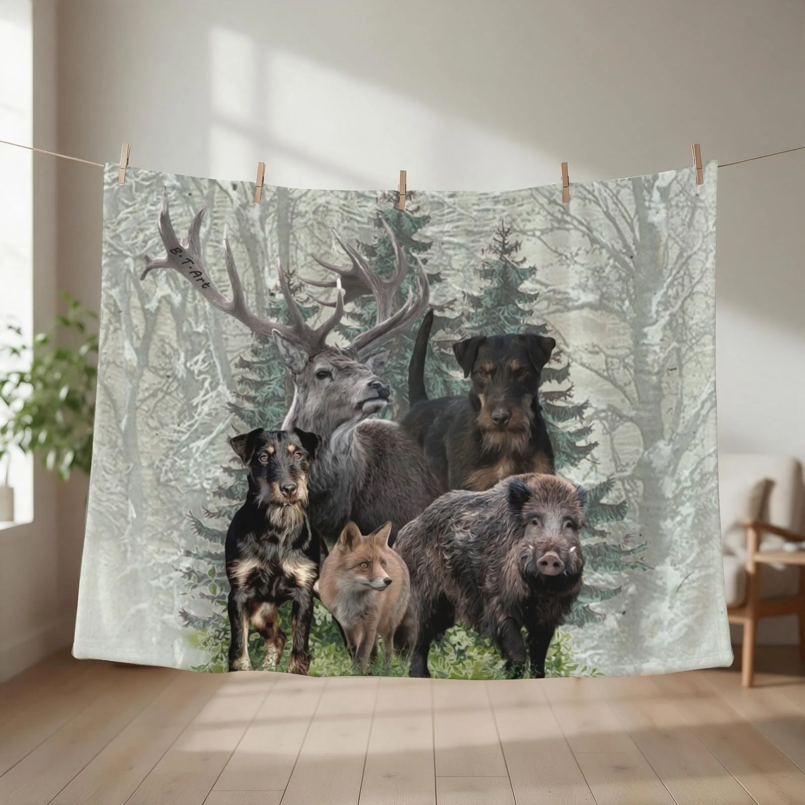 Jagdterrier, Dear Beast & Brute Force v. Renbrad Throw Blanket Sofa Throw Giant Sofa Tourist Luxury Designer Blankets