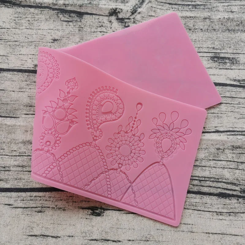 Lace Mold Crystal pendant Pattern Silicone Lace Mat Cake Brim Decoration DIY Tool M114