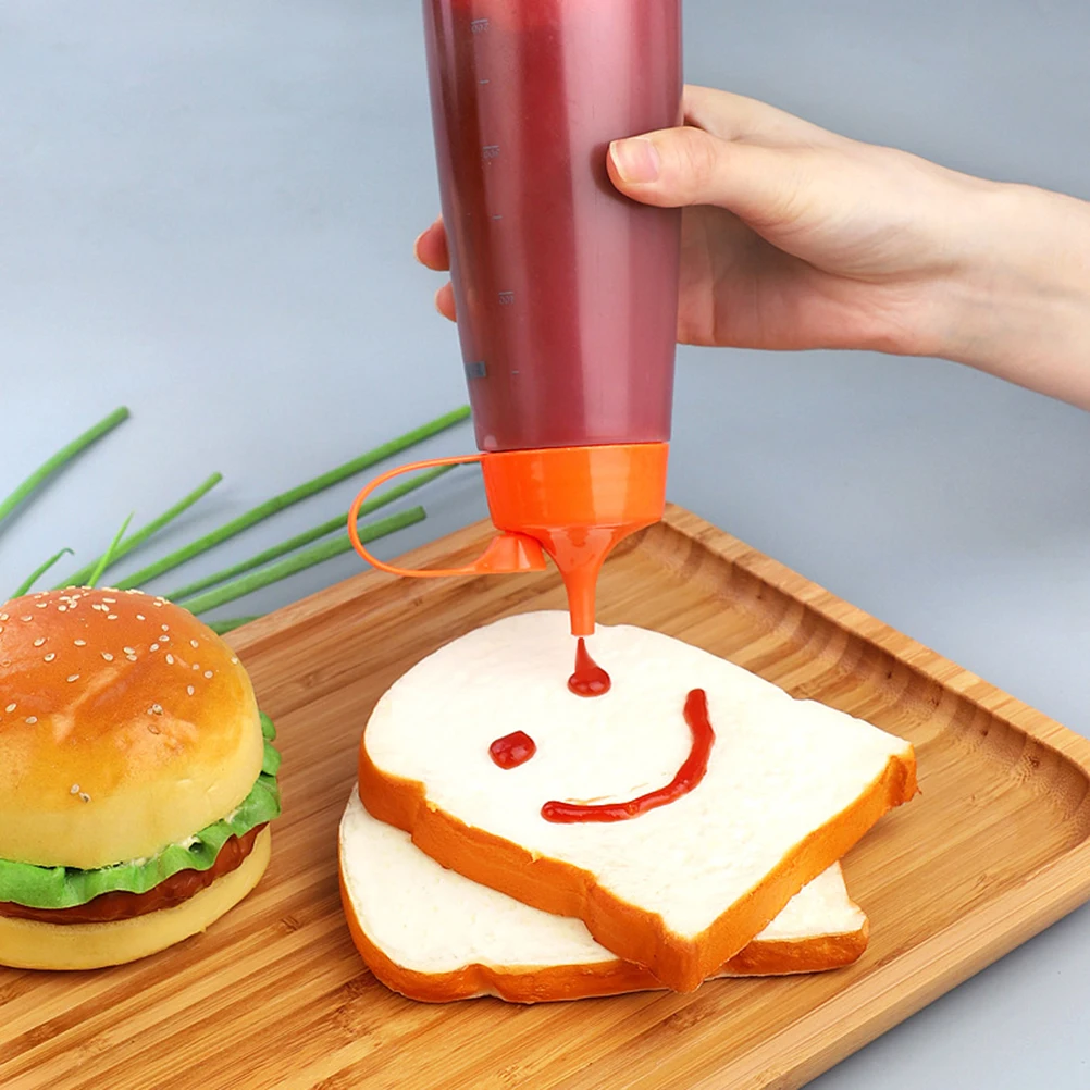 

Squeeze Bottles 300 Ml Kitchen Sauce Dispenser Eco Friendly Food Grade Plastic Tomato Cooking Oil Nozzle Mustard Ketchup Storage