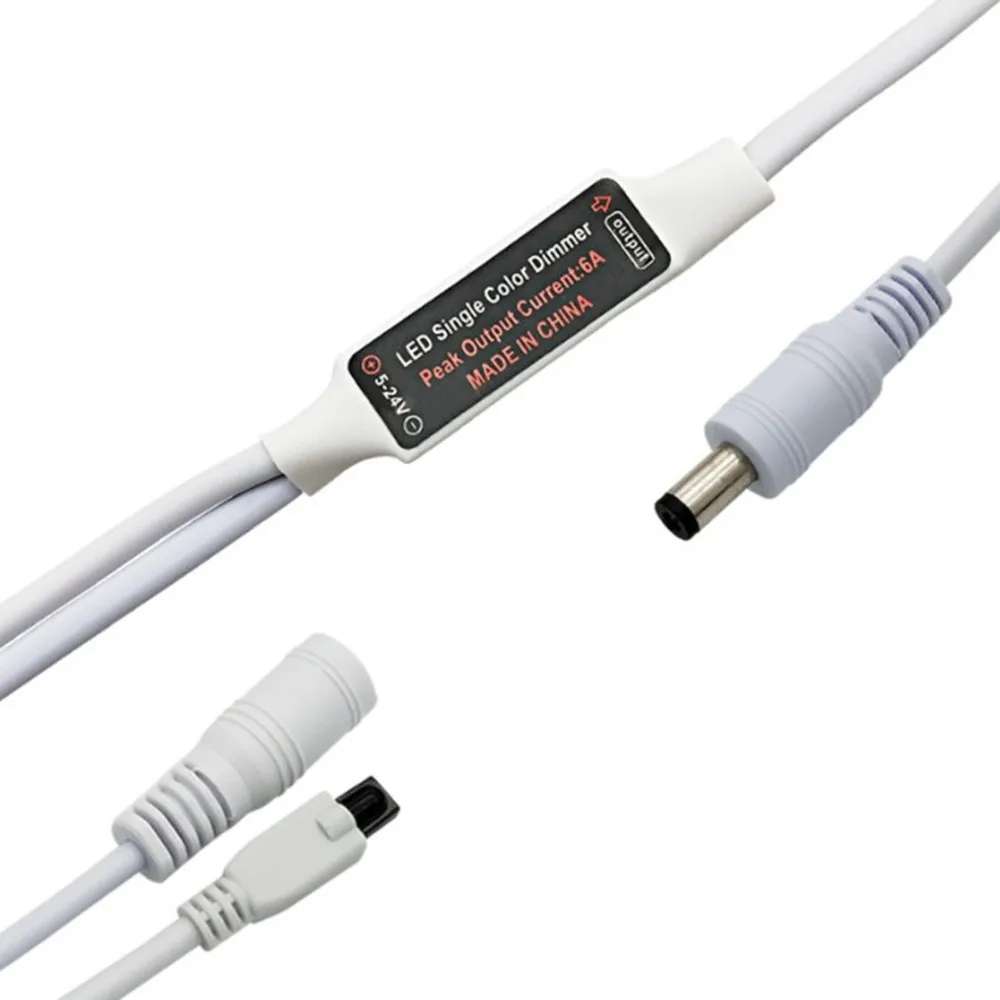 IR Lnfrared 6-Key Single-Channel Dimming LED Light Belt Controller 5-24V Mini LR Monochrome