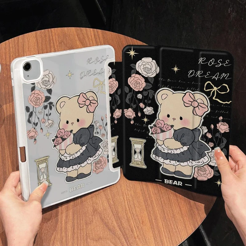 Case Funda Accessories for IPad Air 6 Case IPad 10th Gen Air 5th 4th 10.9 Pro11 2nd 3rd 4th IPad 10.2 7th 9th 8th Cute Maid Bear