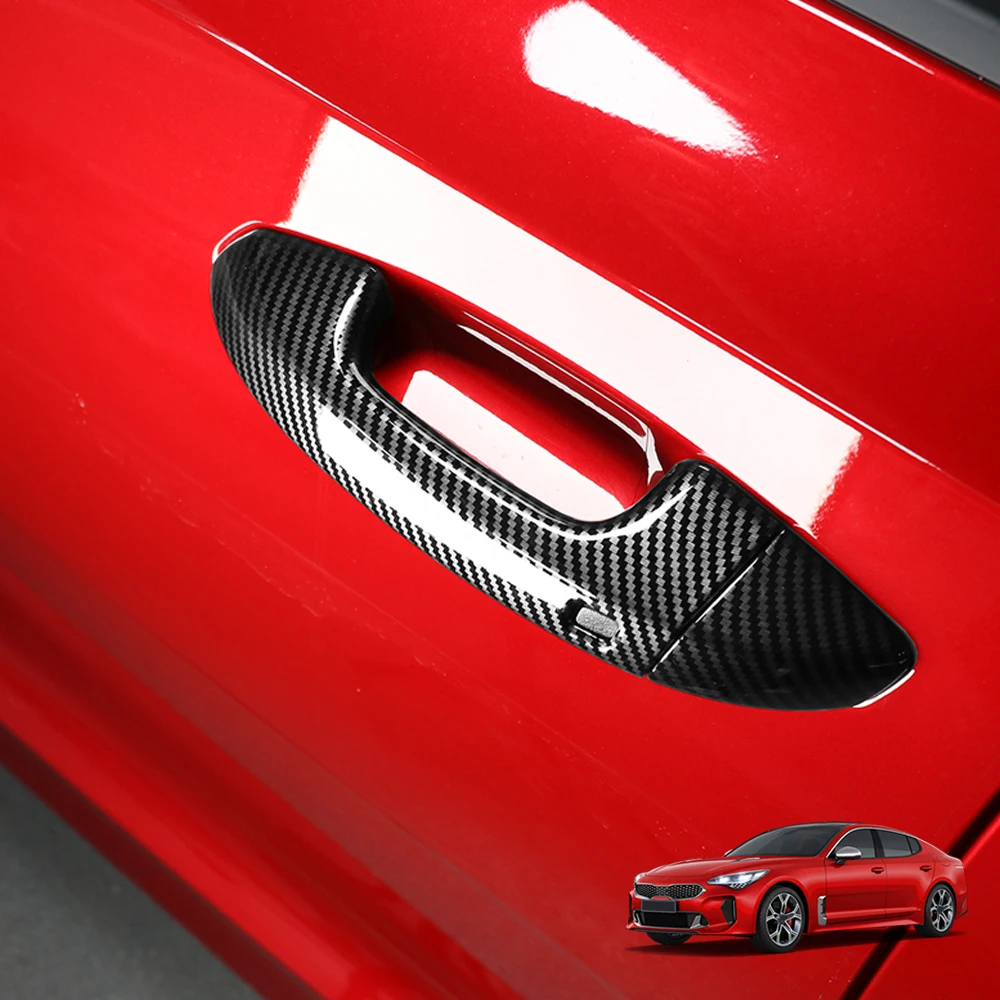 

X-T Carbon Fiber Style Exterior Door Handles Covers For KIA Stinger 2018 2019 2020 2021 2022 2023 LHD/RHD