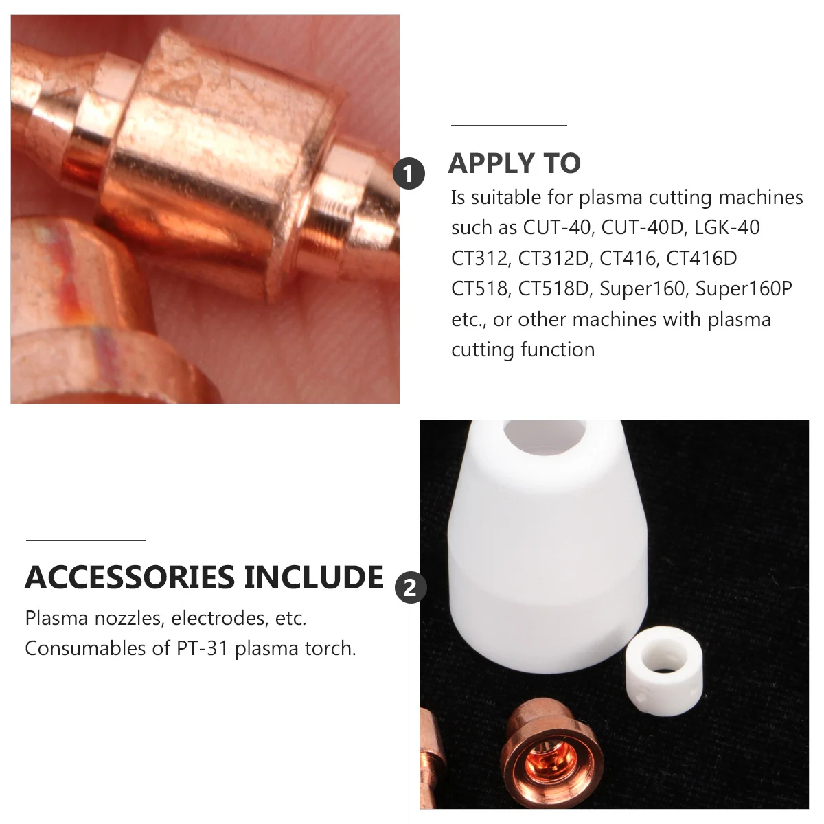 

85 pcs Cutting Machine Accessories Plasma Cutter Consumables For -31 Jg-40 -Lg40 Cut-40 Ct312 Ct416 Super160 Torch Tips