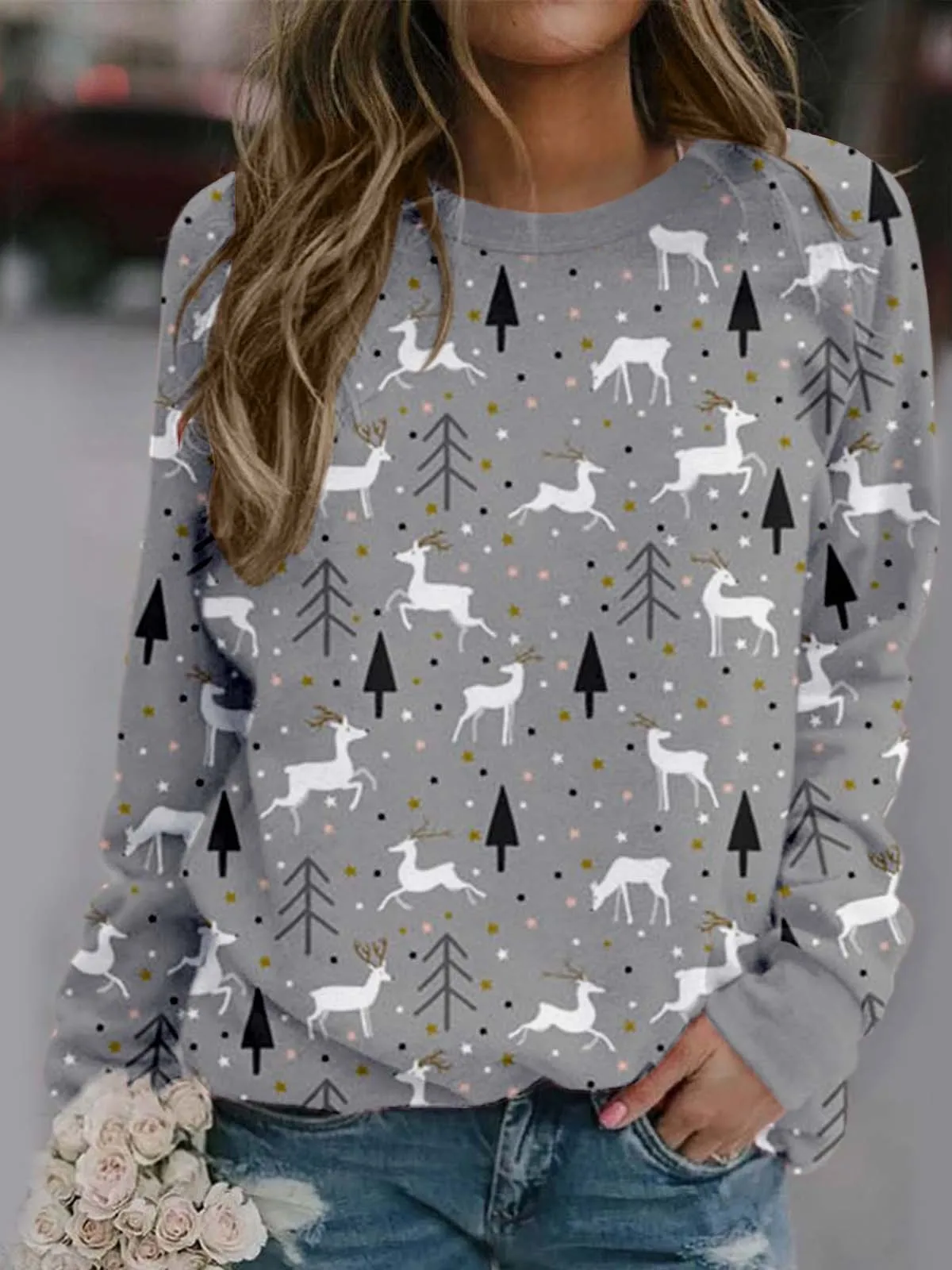 

Женский осенне-зимний пуловер с принтом, свитер с круглым вырезом, облегающий, с длинными рукавами, в уличном стиле, модный, удобный, повседневная одежда