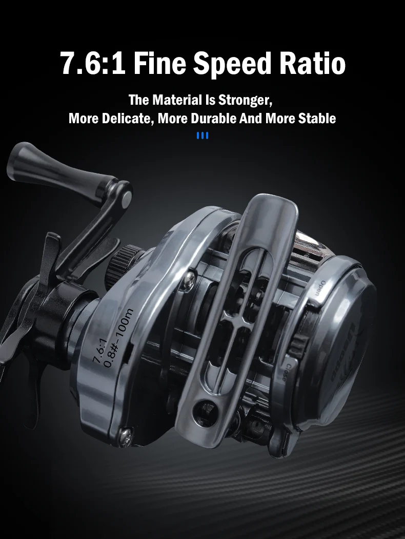Leydun Neue Lysop-Baitcasting-Angelrollen, 125 g, ultraleicht, 7,6:1, Übersetzungsverhältnis 4,5 kg, Drag-Power-Köderwurfrolle, Baitcaster Tackle – Detail 8