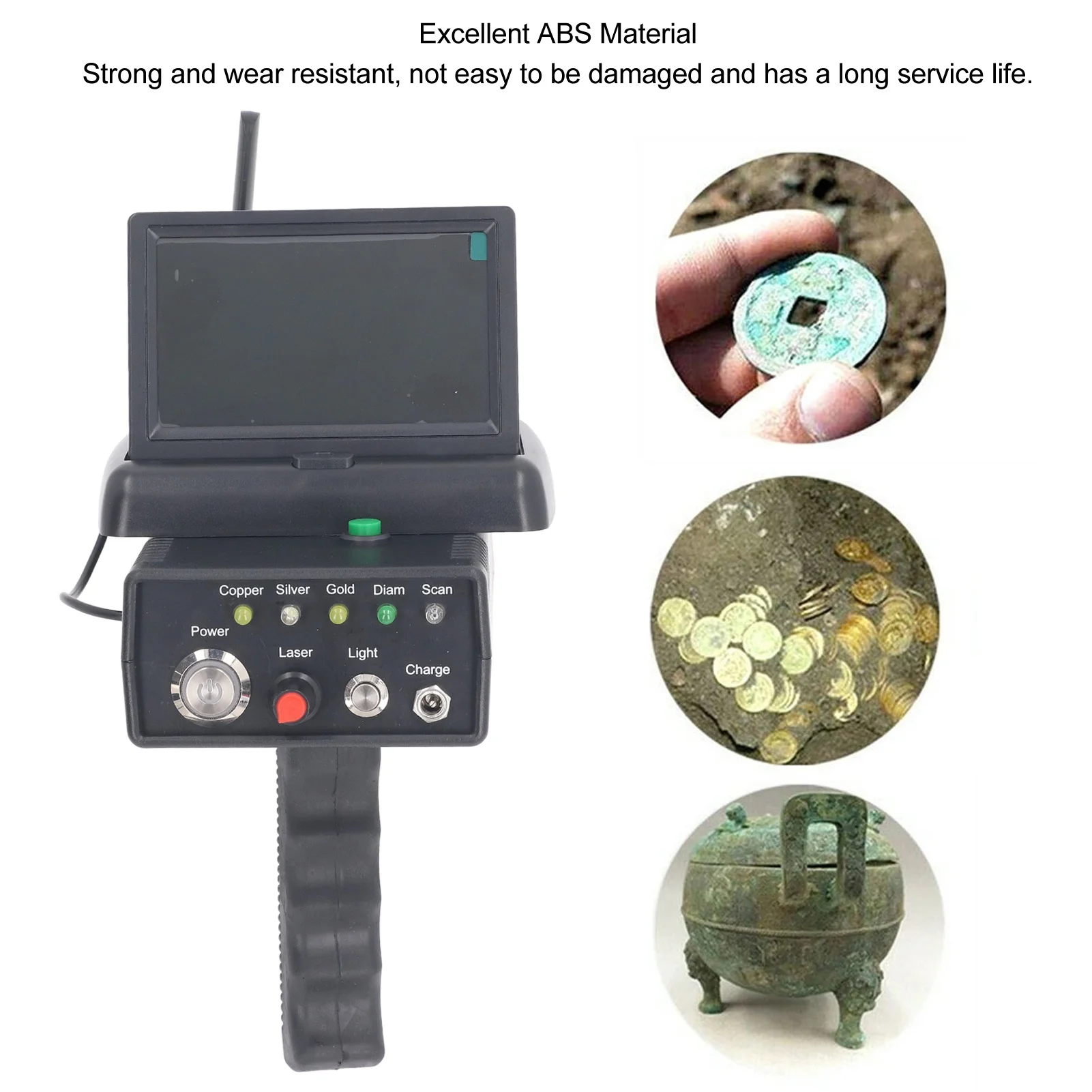 금은 구리 탐지기 지하 금속 스캐너 HD LCD 디스플레이 야외 금은 구리 탐지기 지하 금속 스캐너