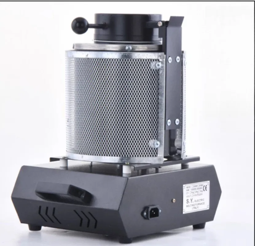 Small Electric Gold Melting Furnace Metal Smelting Crucible Furnace for Gold Silver Copper Aluminum Jewelry Casting 1500W 220V
