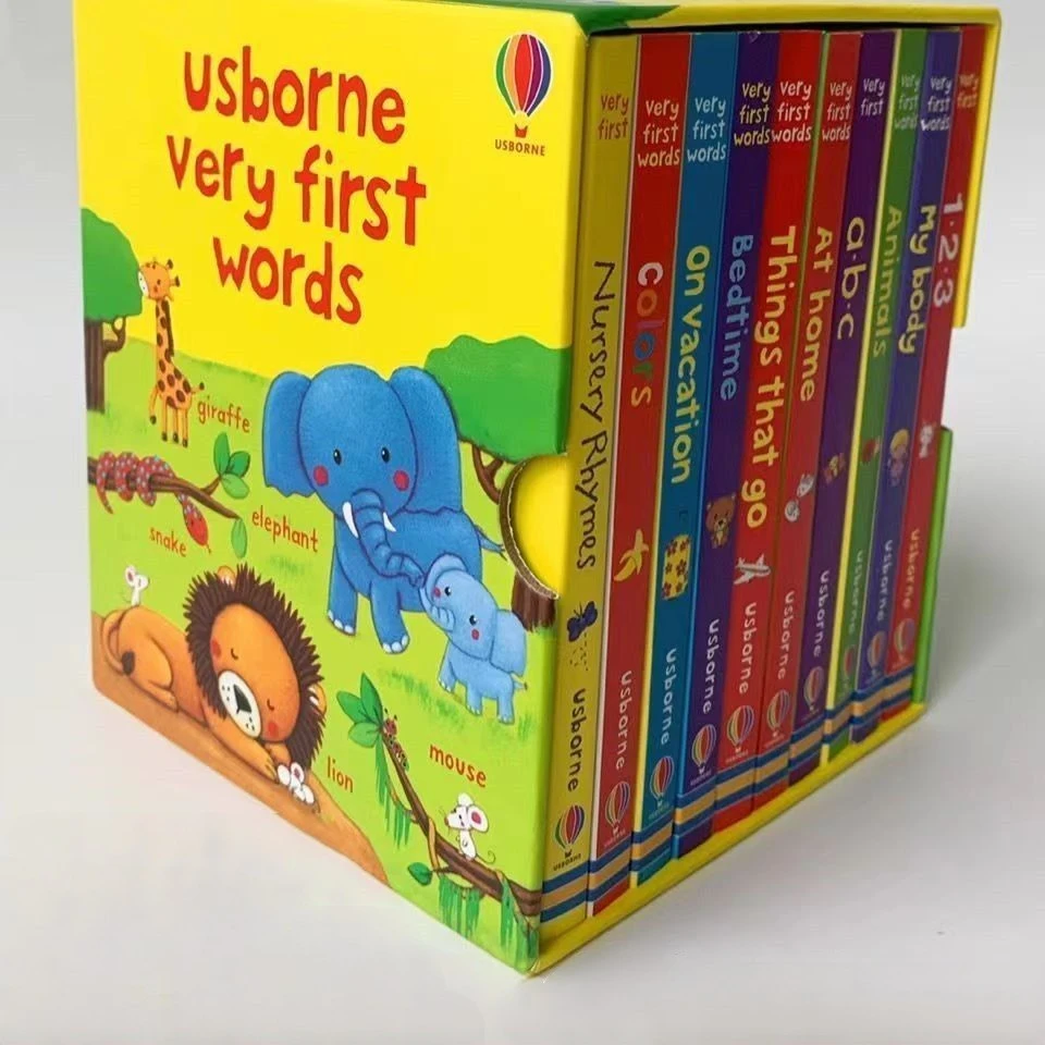 10book/set English Books Usborne Very First Words Hardcover Board Book Children's Enlightenment Educational Picture Textbook