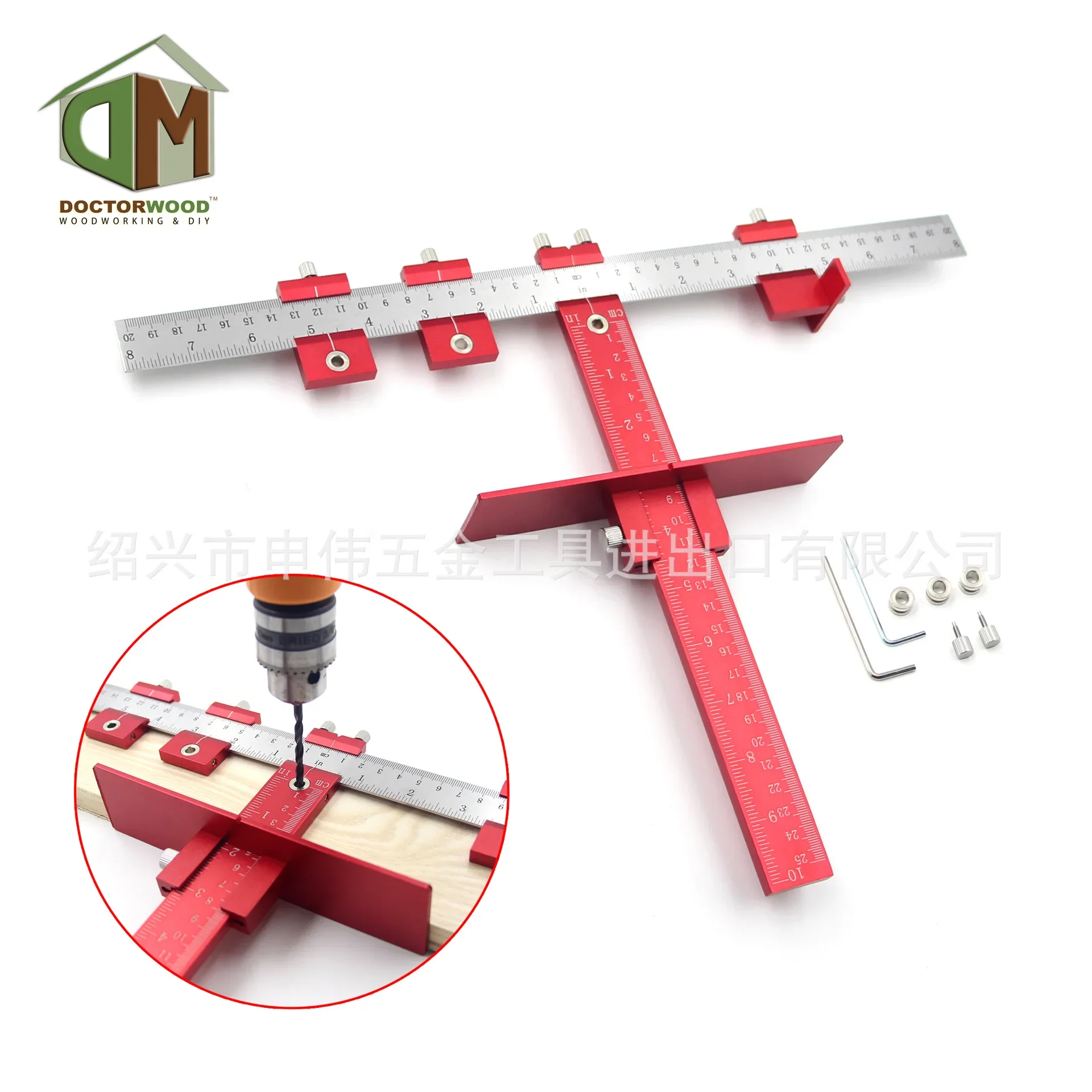 

Многофункциональный деревообрабатывающий локатор отверстий для мебели/Деревообрабатывающий вспомогательный инструмент для установки/цельноалюминиевая линейка Т-образной формы