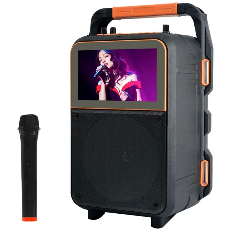 Large screen display of audio, dancing, outdoor high-end karaoke, Bluetooth speaker with mini wireless AUX TF USB flash drive