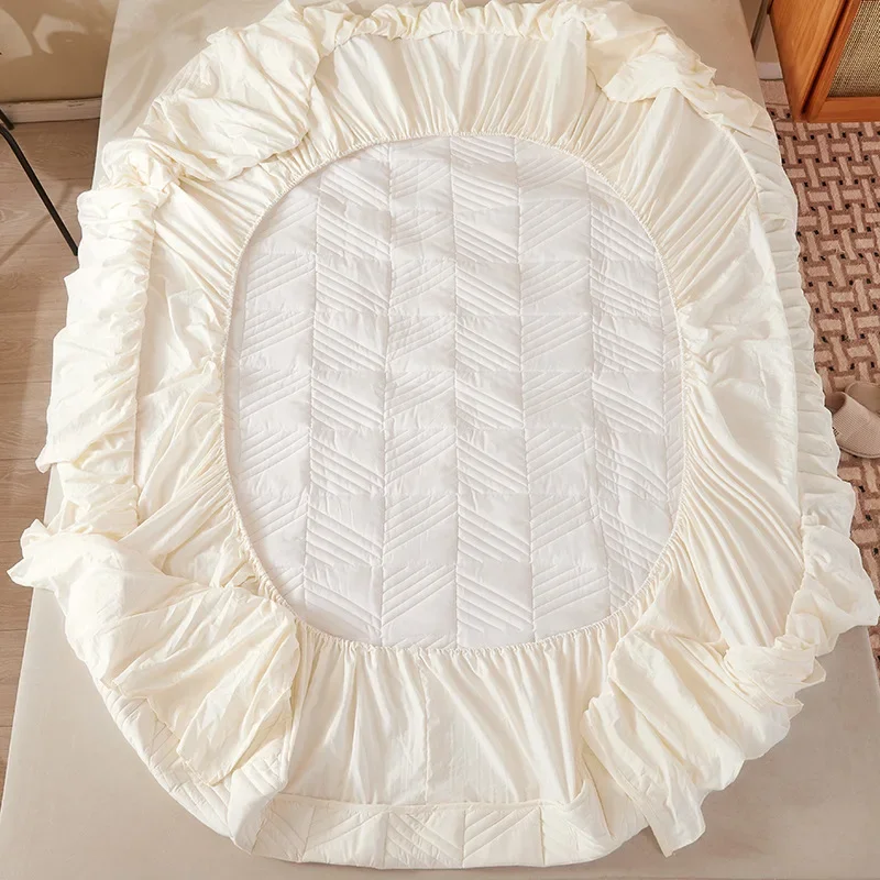 Juste de protection matelassurera en coton brut, drap-housse épaissi, couvre-lit de soja, couvre-matelas