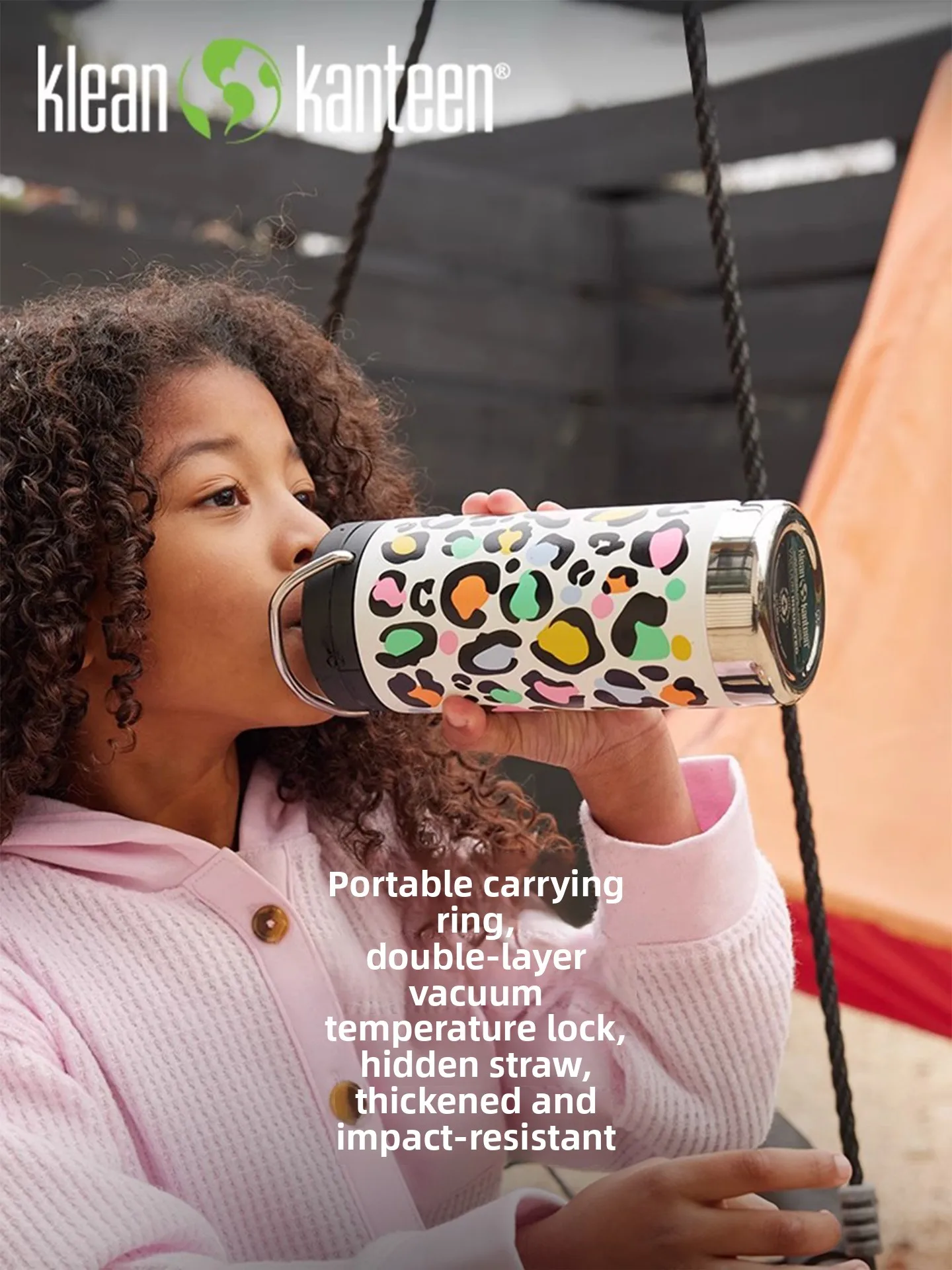 

Бутылка для воды Klean Kanteen из нержавеющей стали, для активного отдыха, детская, с прямым питьем, термоизолированная, для путешествий