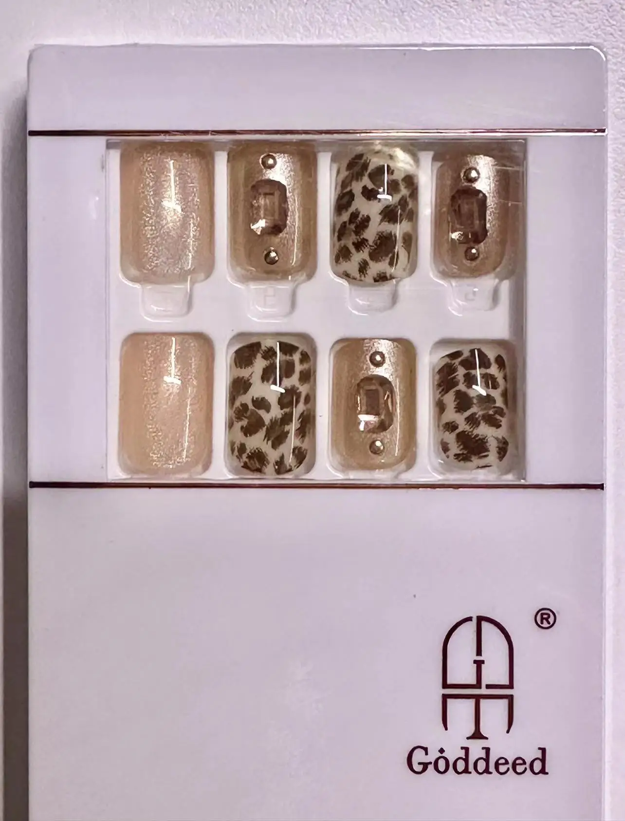 

Press On Nails GD329 Glossy False Nails Full Cover Acrylic Nail Art Set Easy To Apply