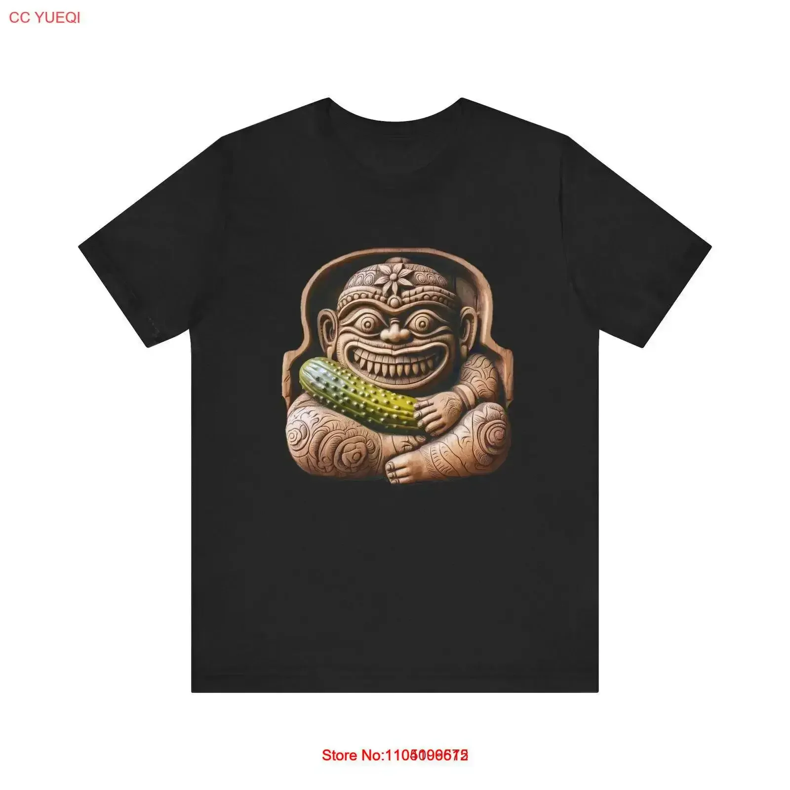 T shirt Jersey vegan tiki tattoo pickle Hawaiian weird Picklesburgh vintage Washed Top For Everyday Wear streetwear Breathable