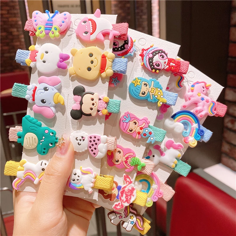 10Pcs Hair Clip Set Girls Cute  Cartoon Hair bands Hair Accessories Ice Cream Unicorn Hairpins Headband Barrettes Kids Headdress