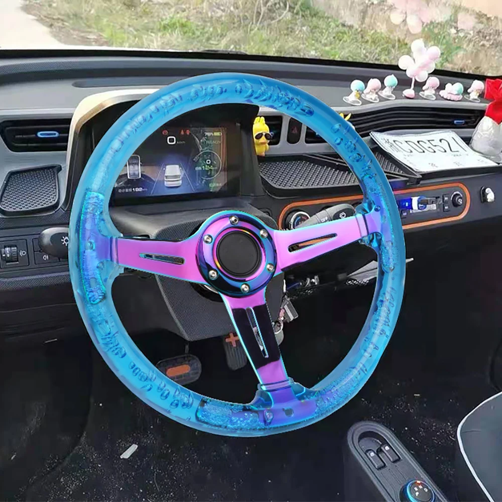 Acrylic Universal Transparent Steering Wheel 350mm 13inch Racing Steering Wheel