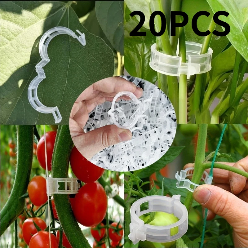 20 pieces of plant fixing clips, reusable garden grid clips with simple snap-on design