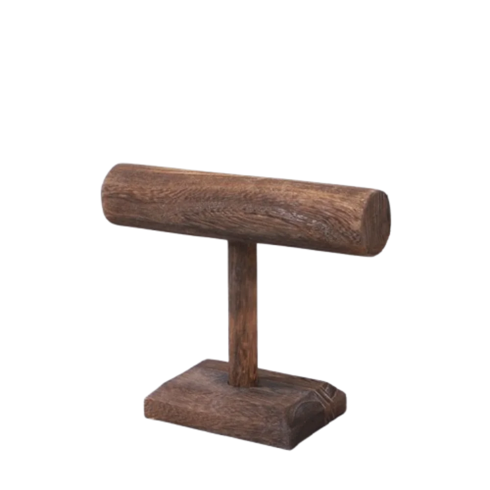 

Desk Organizer Jewelry Display Stand Natural Wood 2 Tier Bracelet Storage Rack Multi-purpose Simple Tier Jewelry Stand Bangle