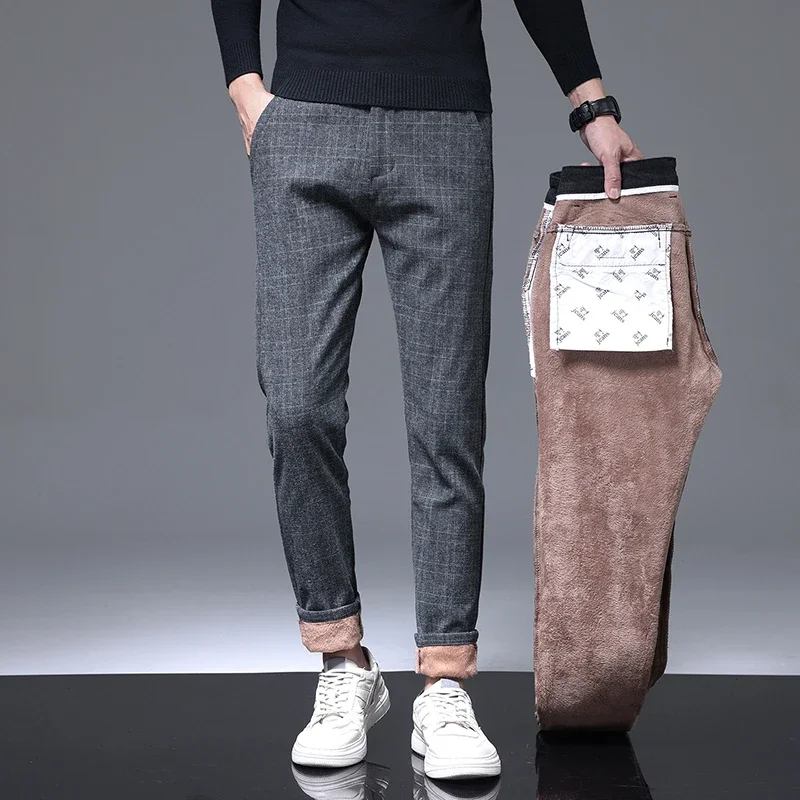 

High Quality Plaid Plush Warm Sports Pants For Winter Outdoor Wear Comfortable Breathable Fashionable Versatile Casual Pants