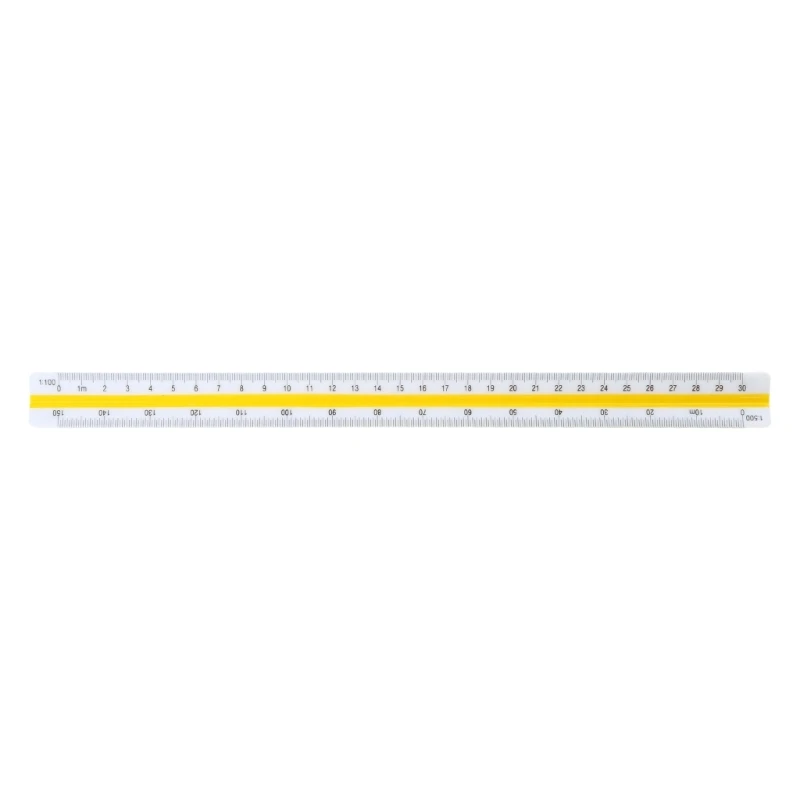 300mm Triangular Metric Scale Draughtsmens Ruler For Engineer Multicolor