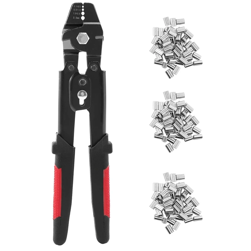 

Wire Rope Crimping Tool Wire Rope Swager Crimpers Fishing Plier with Crimp Sleeves Kit