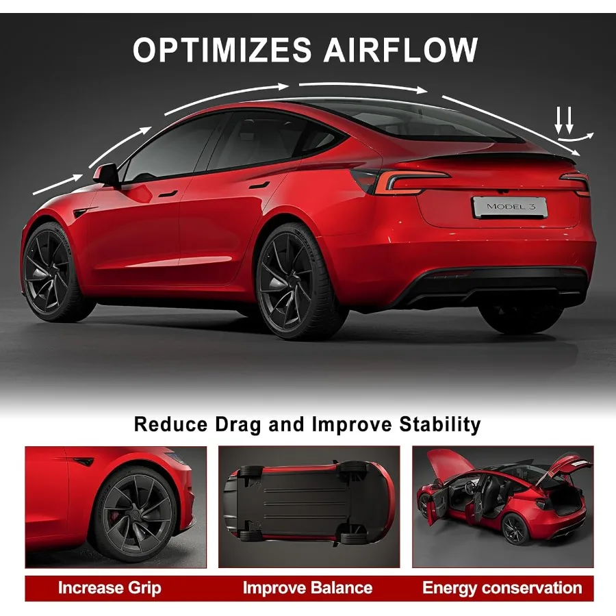 Spoiler per Tesla Model 3 Highland Spoiler posteriore Ala OEM Style ABS Coperchio bagagliaio posteriore Splitter per Tesla Model 3 Highland Accessori