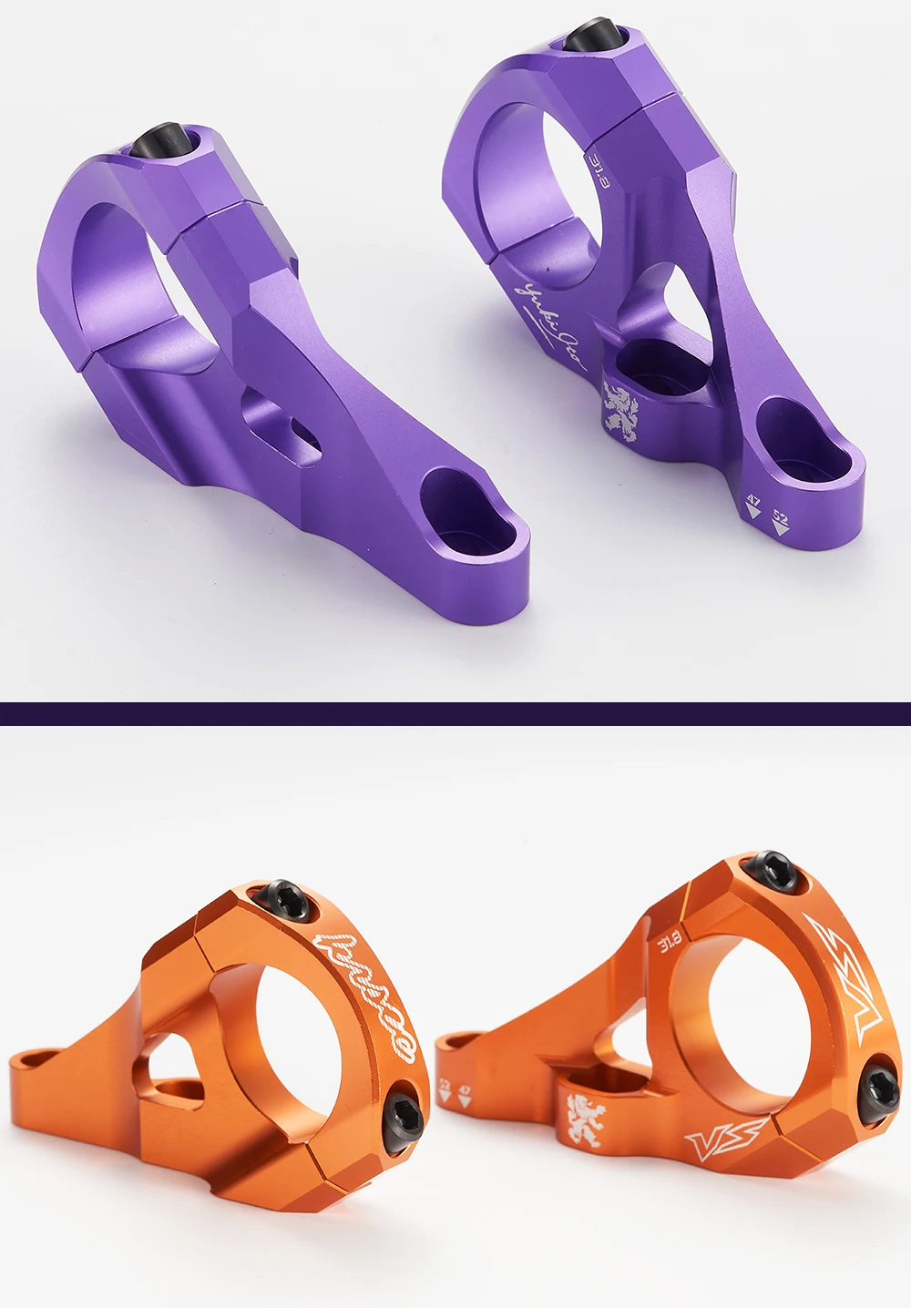 KRSEC MTB Fahrradvorbau + TC4 M6 Schrauben CNC Aluminiumlegierung Downhill Fahrradlenker 31,8mm DH/AM/FR Fahrradzubehör – Detail 11