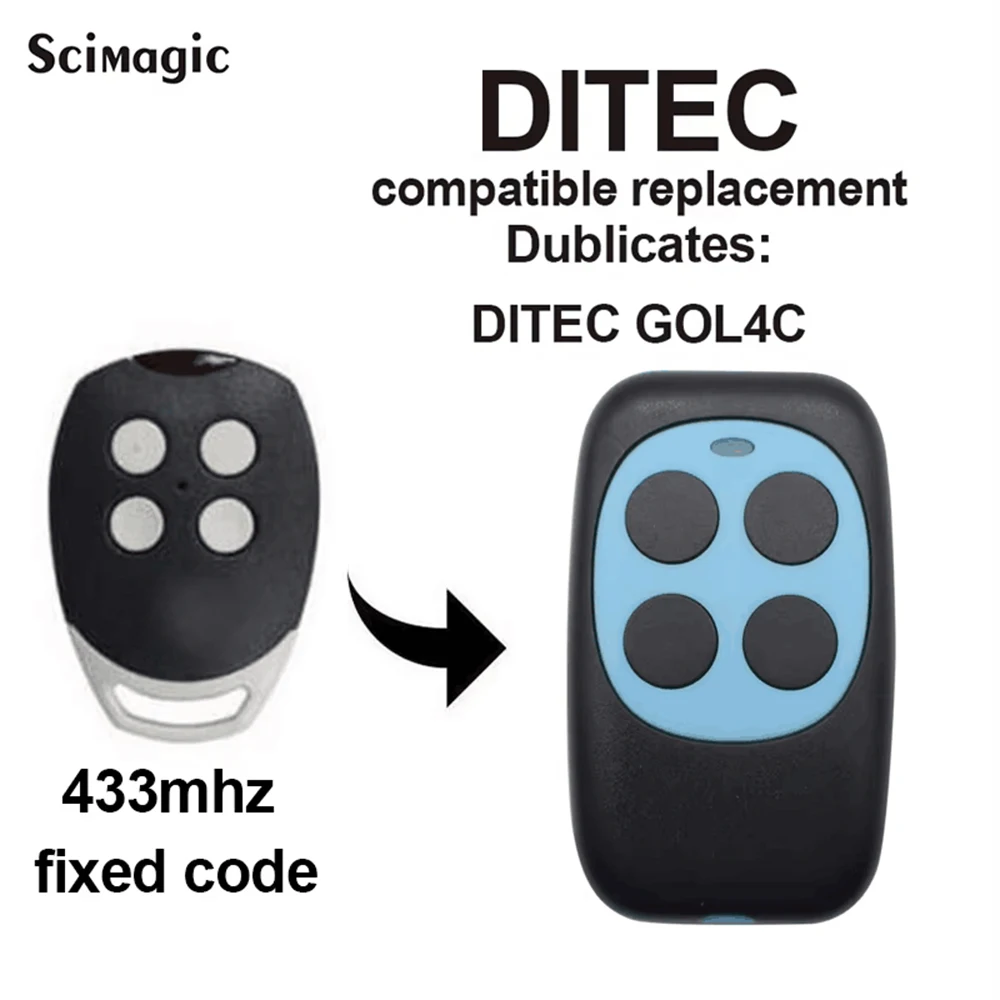 For DITEC BIXLS2 BIXLP2 GOL4 BIXLG4 Rolling Code Remote Control Ditec GOL Fixed Code Garage Opener Door Command Transmitter