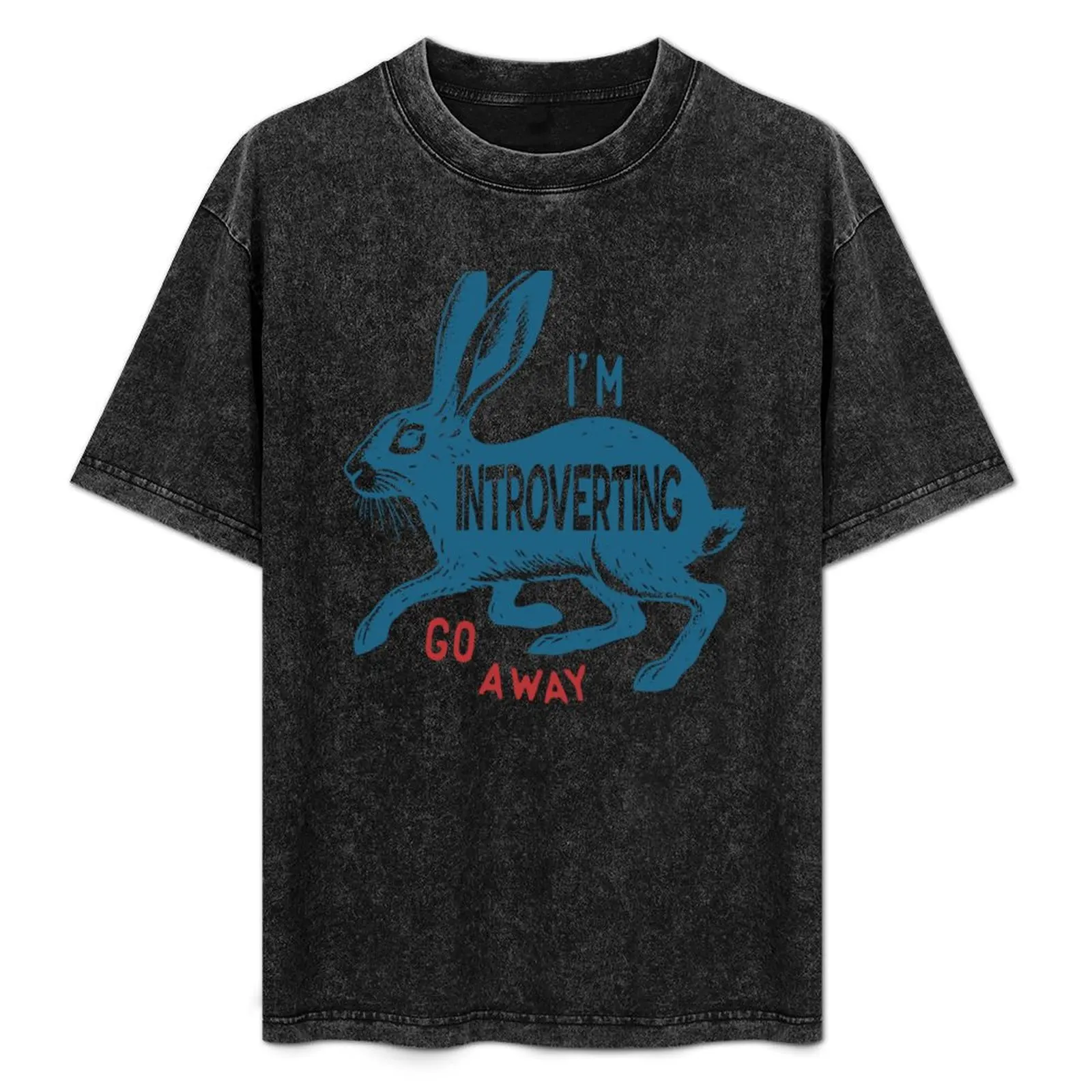 

I am introverting go away, Fun retro poster, Vintage, Cute rabbit T-Shirt Plus Size Lightweight Top