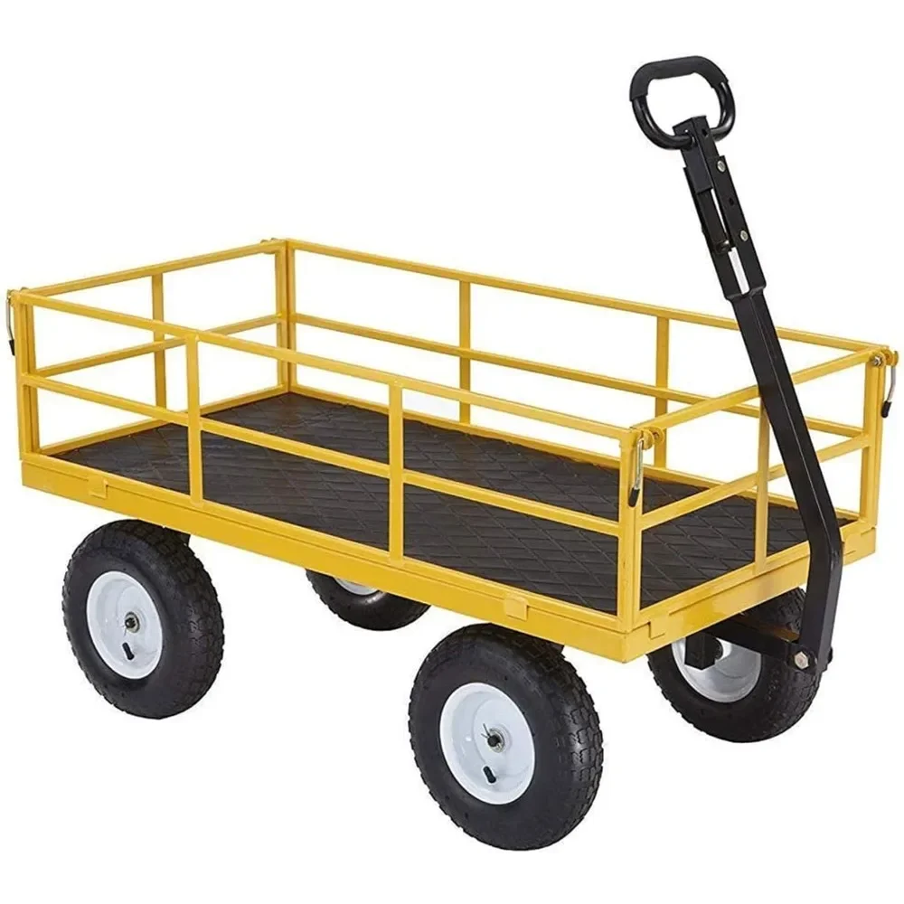 for  7 Cubic Feet Garden Wagon Moving Cart with Wheels, 1200 Pound Capacity, Removable Sides & Convertible Handle