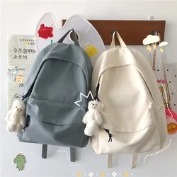 Large Capacity Canvas Black Backpack Light Simple Travel Bag Canvas Backpack Student School Bag Canvas Student Zipper Backpack