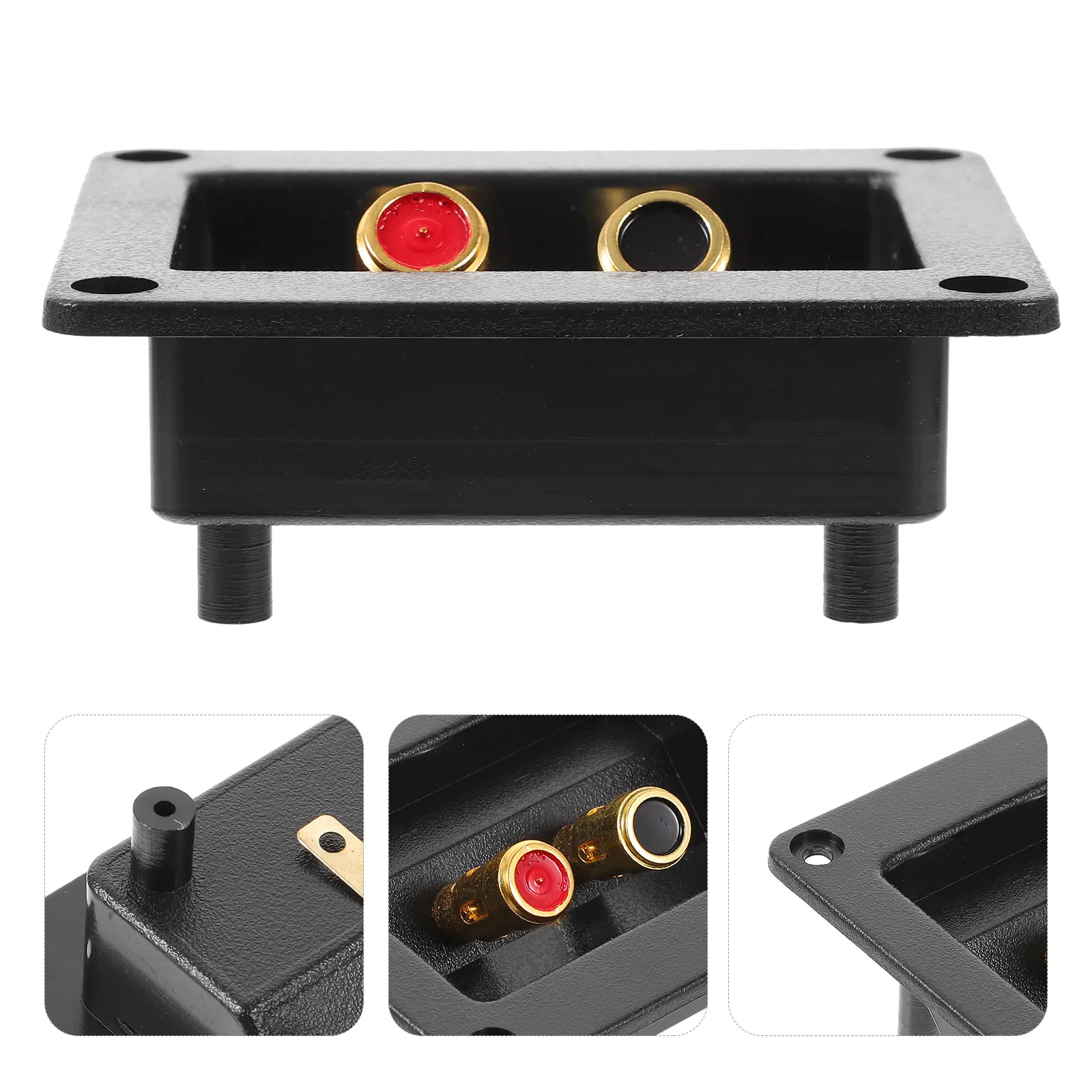 2Pcs Speaker Terminal Cups Binding Post Plates ABS Alloy Double Connectors for DIY Speaker Subwoofer Terminals