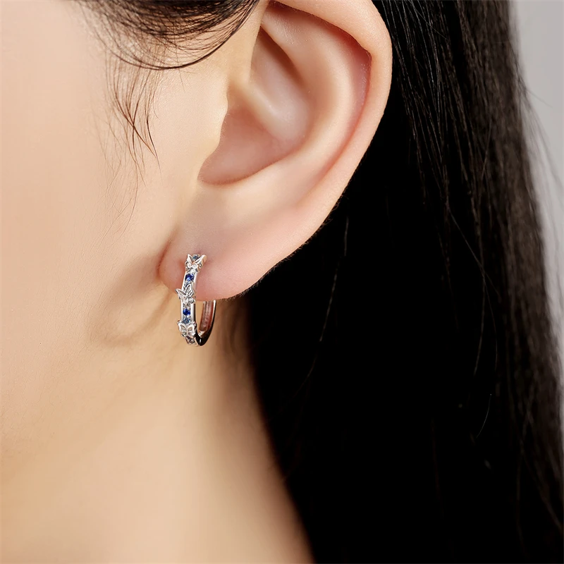 Dragonfly Butterfly Hoop Earrings For Women 925 Sterling Silver Earrings Silver Fashion Jewelry For Party Wedding Engagemen Gift