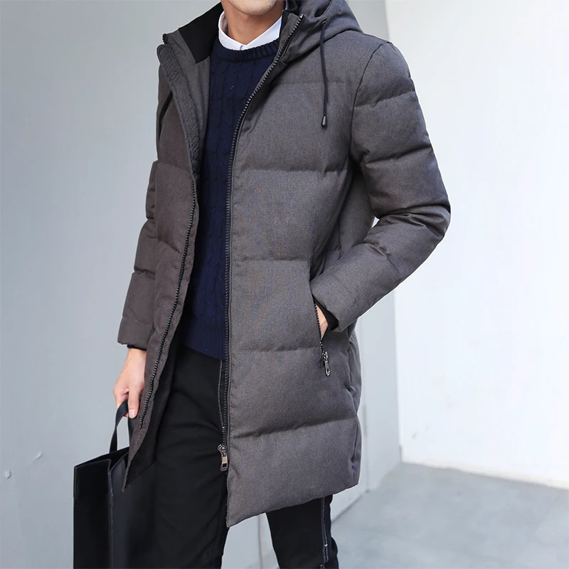 90% White duck down hooded men down jacket men\'s winter thick warm down jacket overcoat jacket parka men windbreaker coats