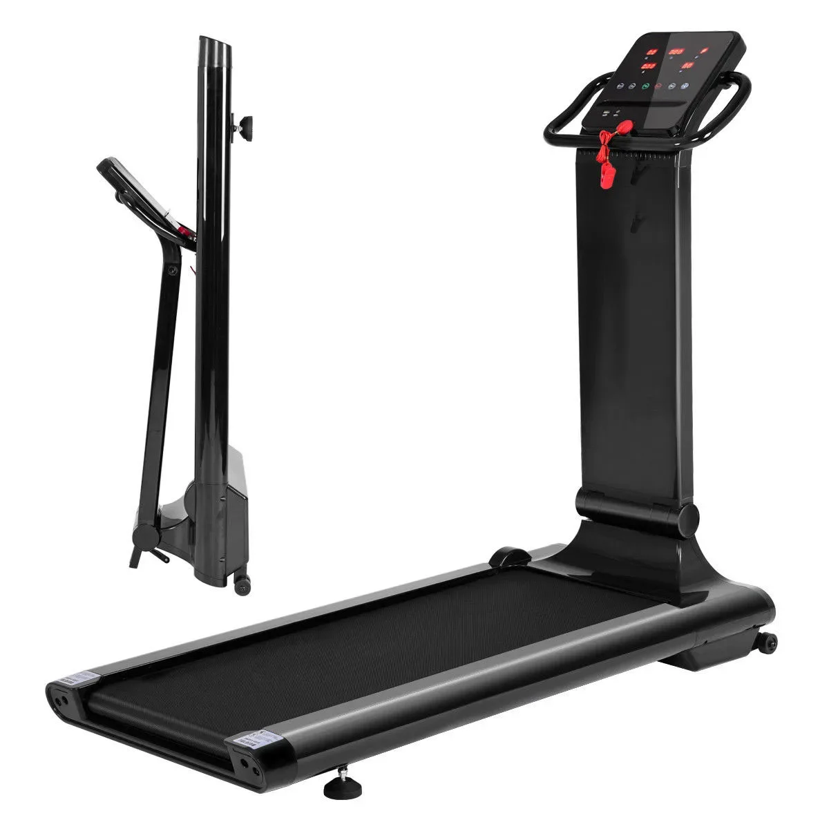 

Treadmill, Electric Folding Flatbed Treadmill, Running Fitness Equipment with LED for Home and Gym