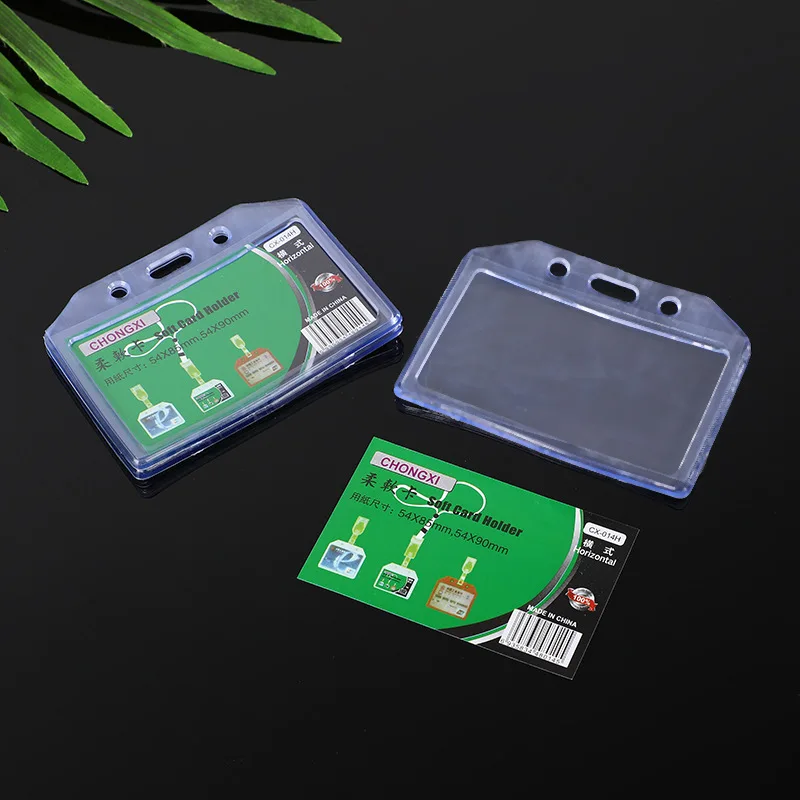 

A7 Work Pass ID Card Holder Transparent Vertical Soft Working Permit Case ID Name Tag Badge Holder Sleeve for 105*74mm Cards