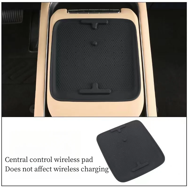 For Voyah Free 2024 Center Wireless Charging Silicone Mat Anti-slip Anti-scratch Protective Mat Interior Modification Accessory