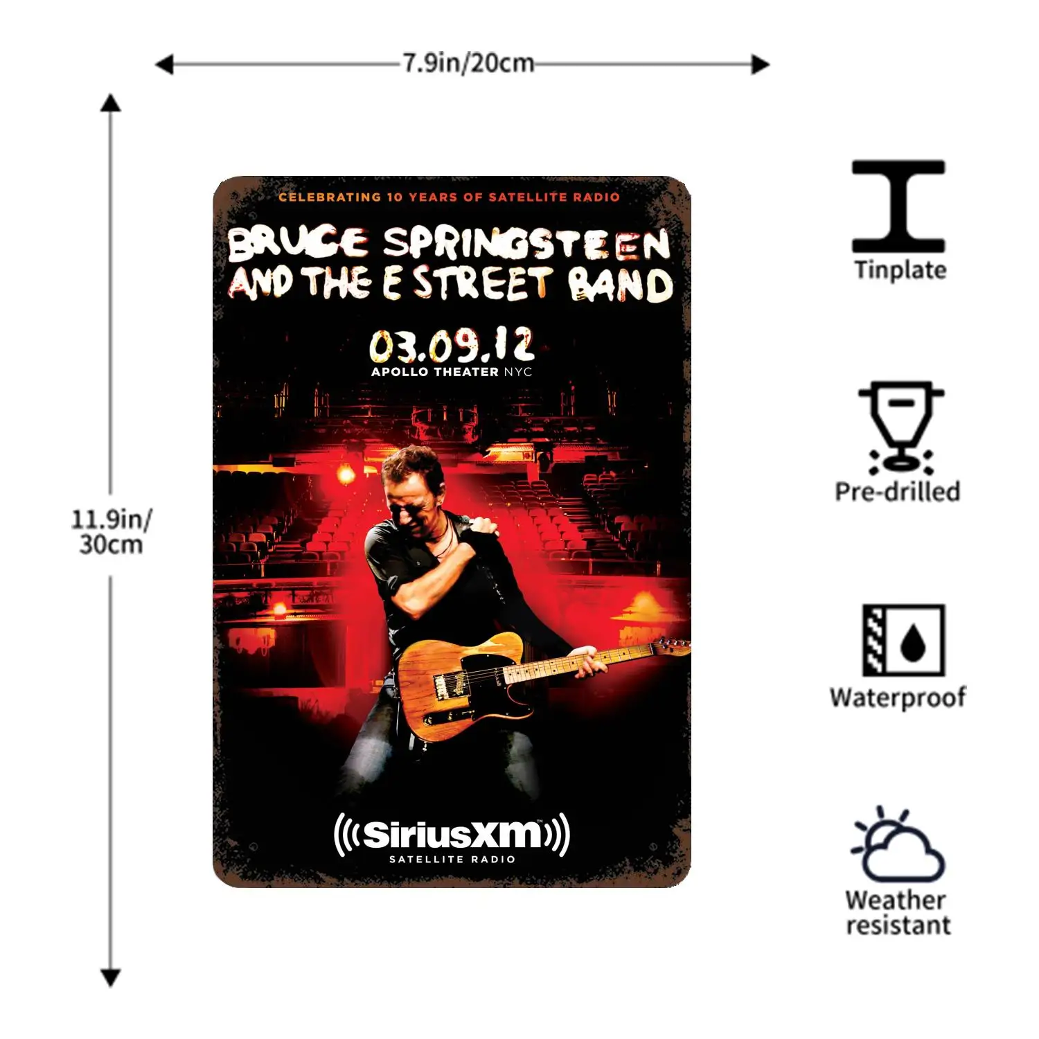 Bruce Springsteen Band Decor Poster Vintage Tin Sign Metal Sign Decorative Plaque for Pub Bar Man Cave Club Wall Decoration