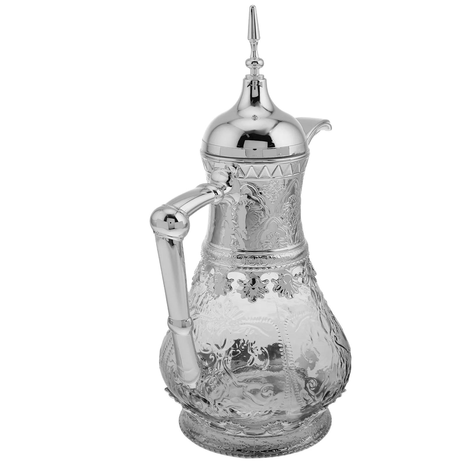 

Large Middle Eastern Style Glass Water Pitcher Decorative Elegant Design Ideal for Coffee Tea Cold Drinks Cocktail Pitcher