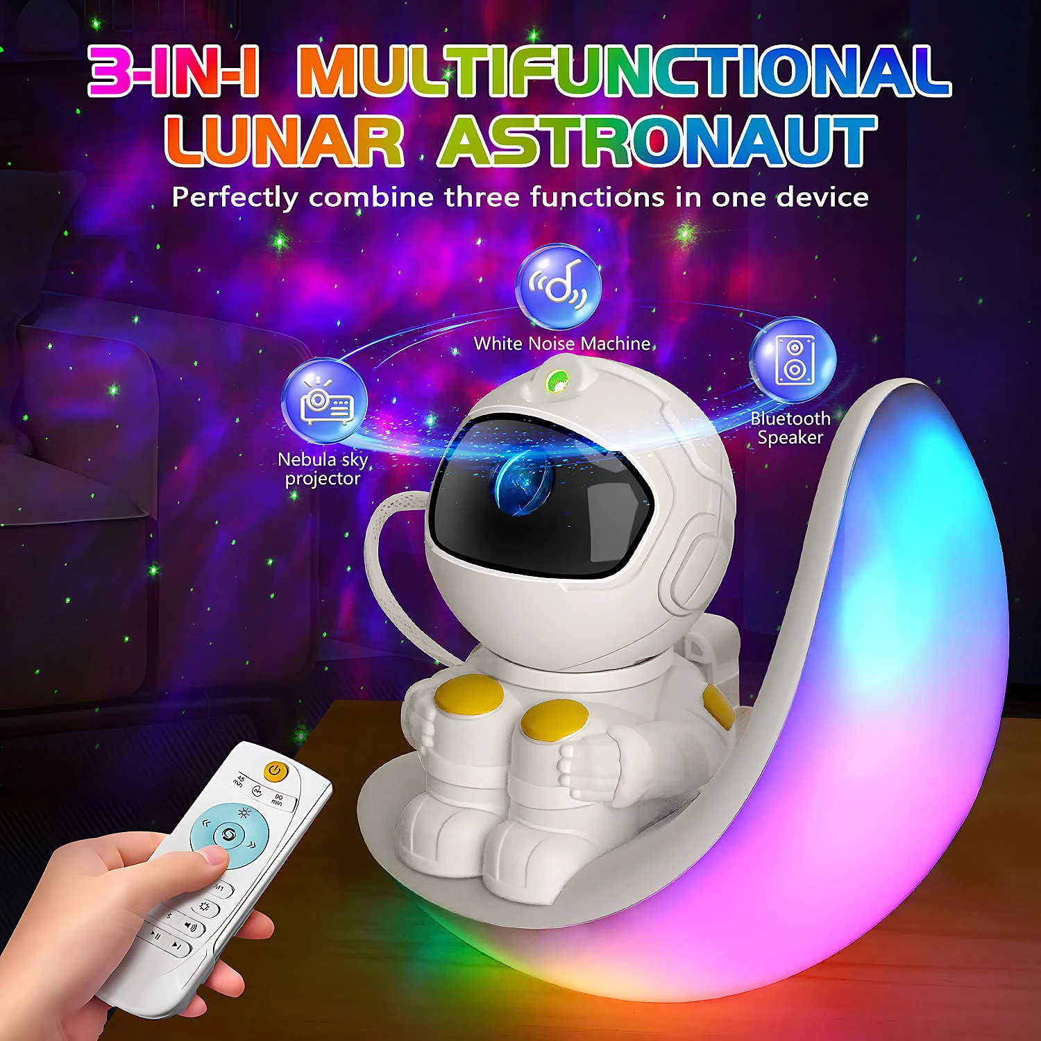 

Astronaut Galaxy Star Projector Night Light 360° Space Man Colorful Moon Buddy Starry Nebula Ceiling Projector Sky LED Starlight