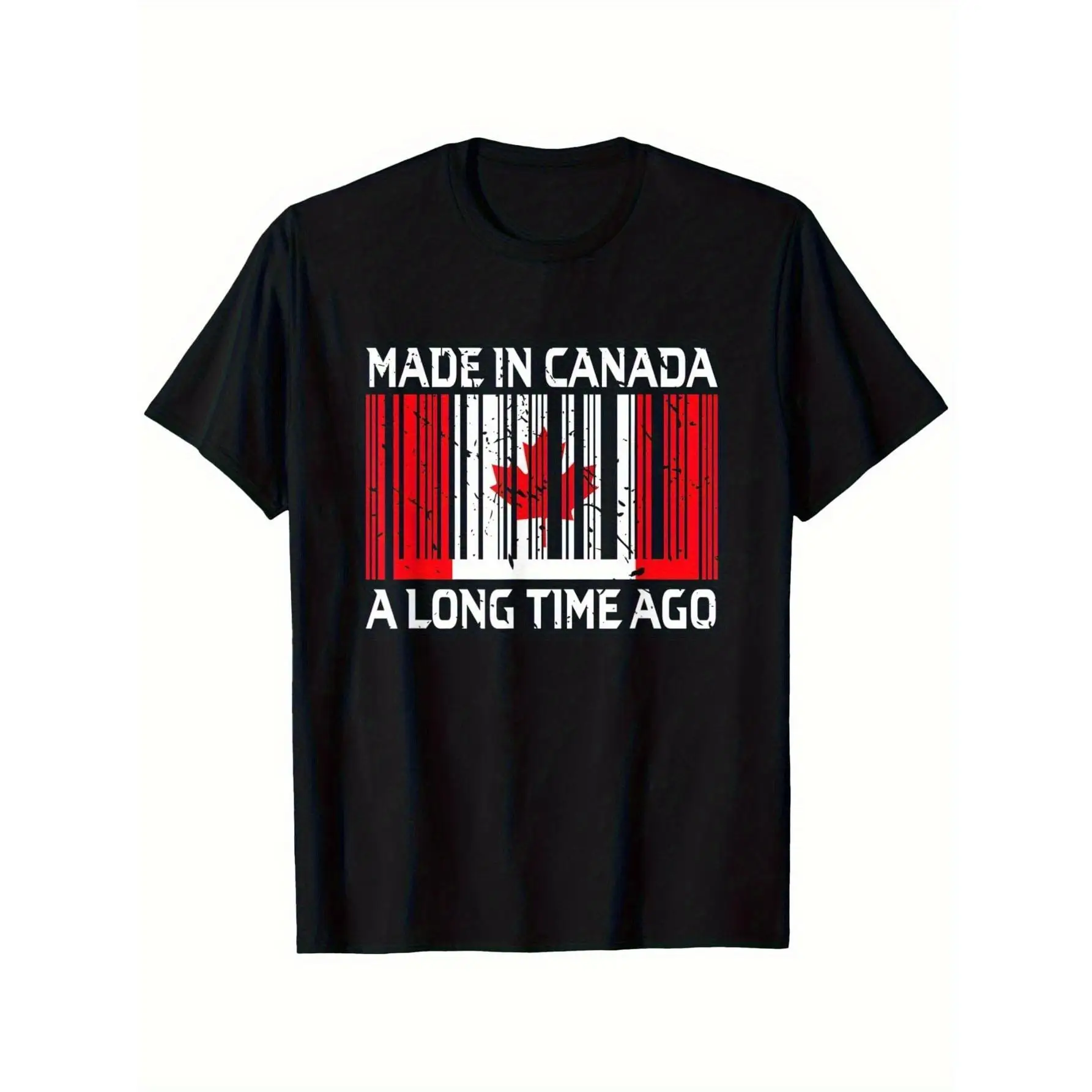

Made In Canada A Long Time Ago" T-Shirt Funny Canadian Print Tee Unisex Cotton Short Sleeve Top Retro Birthday Gift