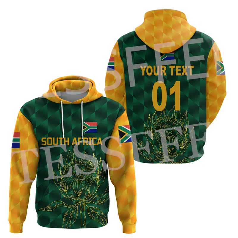 

NewFashion Custom Name Africa Country South Africa Flag Tattoo Retro Tracksuit 3DPrint Harajuku Casual Pullover Jacket Hoodies T