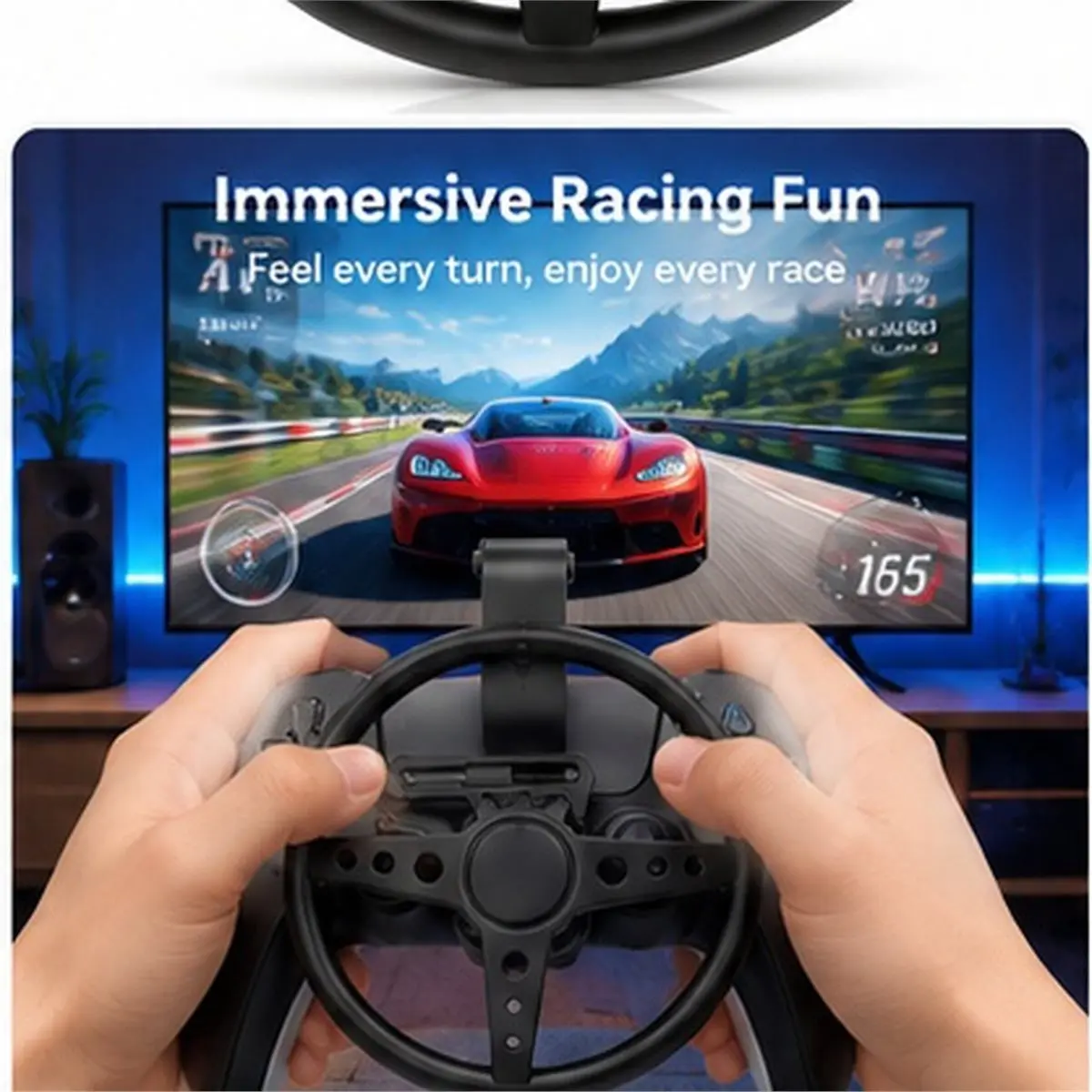Universal Racing Steering Wheel Attachment for Controllers, Driving Simulator for Realistic Racing Gameplay, 1PC A